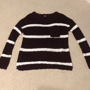 Maroon striped sweater